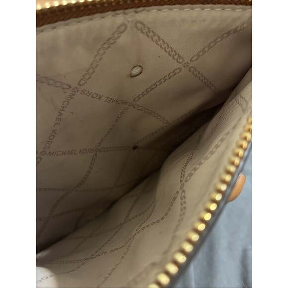 Michael Kors Everly Medium Brown MK LOGO Satchel Bag - Picture 10 of 14